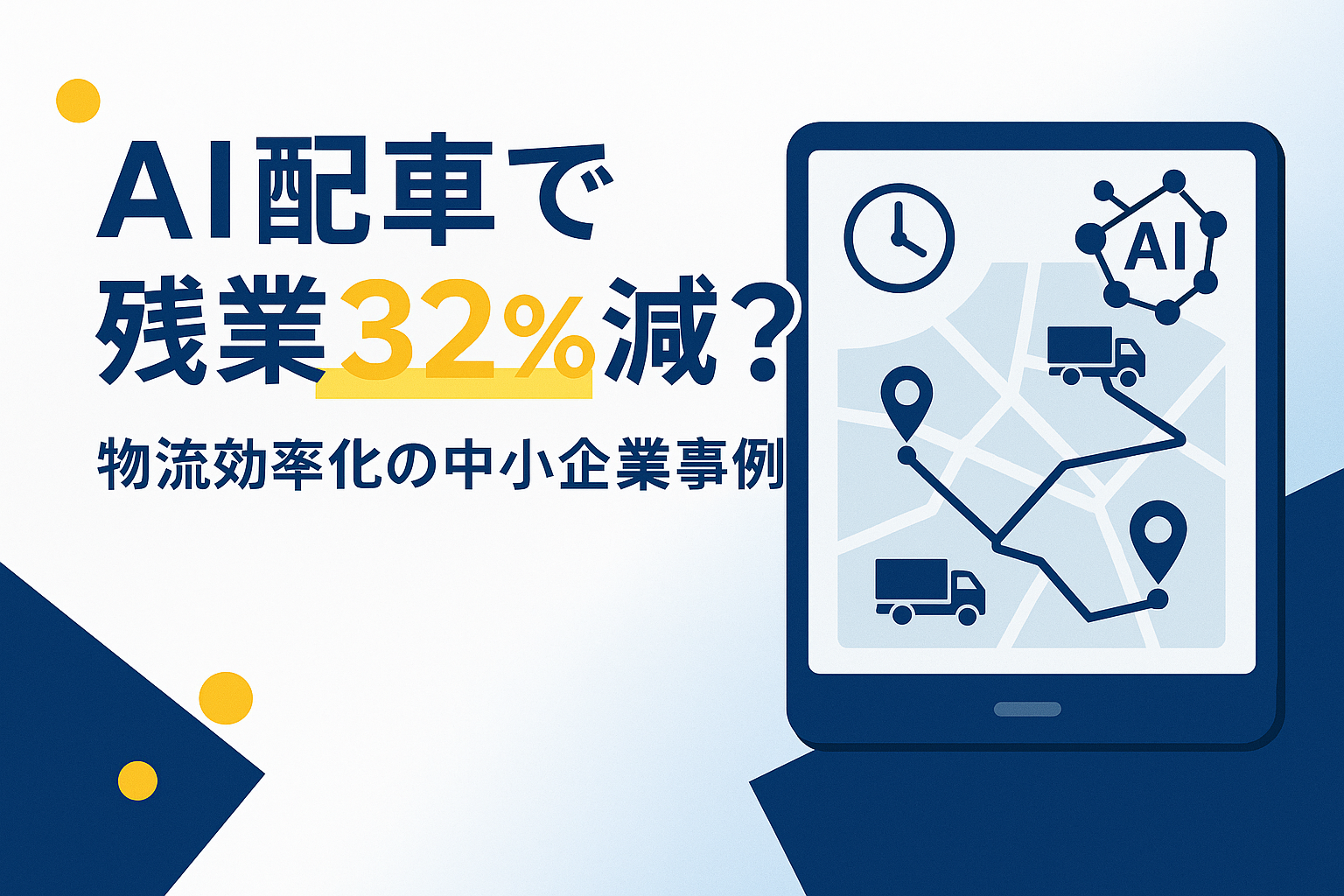 物流AI配車効率化で残業32％減
