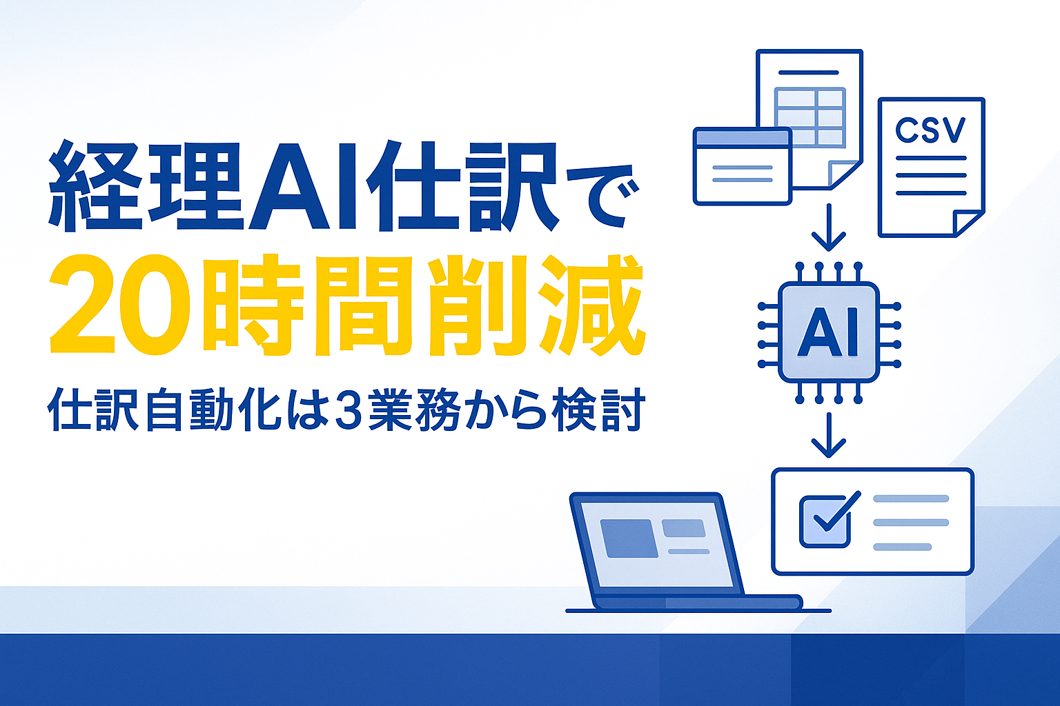 経理 AI 仕訳 自動化で20時間削減
